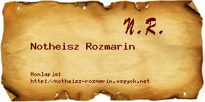 Notheisz Rozmarin névjegykártya
